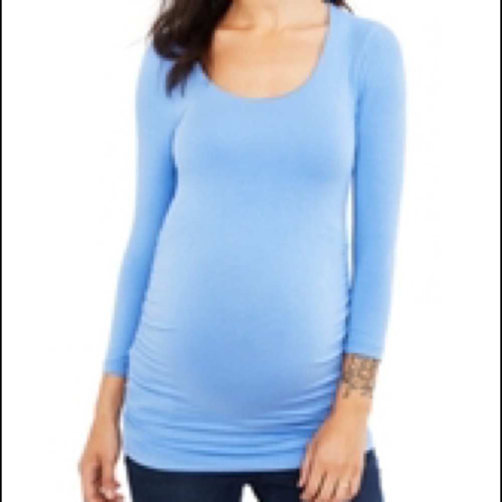 A Pea in the Pod Side Ruched 3/4 Sleeve Tee L